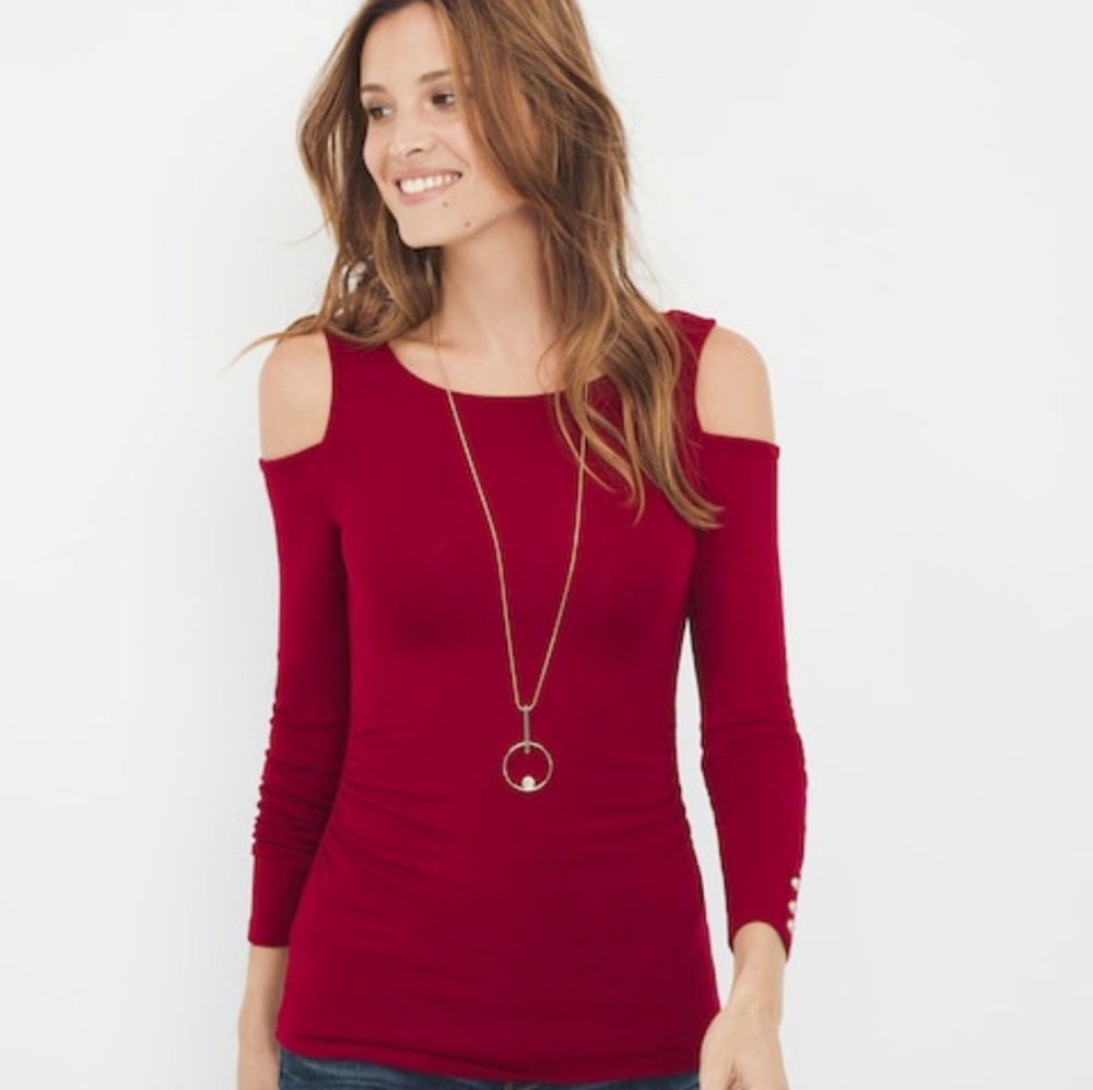 Cold Shoulder Knit Top-White House Black Market